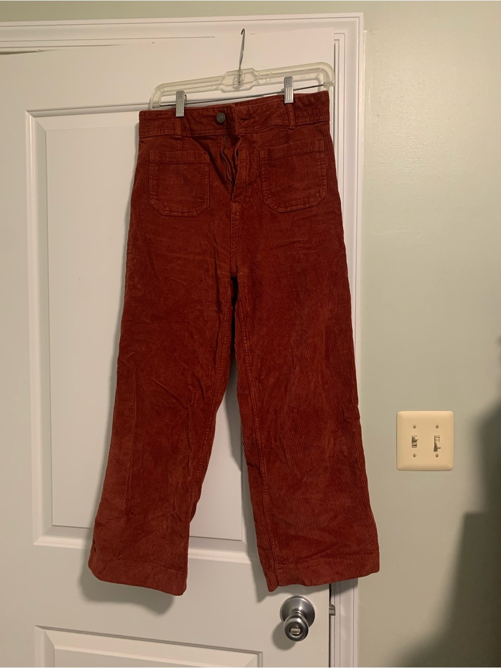 Fat Face Rust Corduroy Wide-Leg Trousers